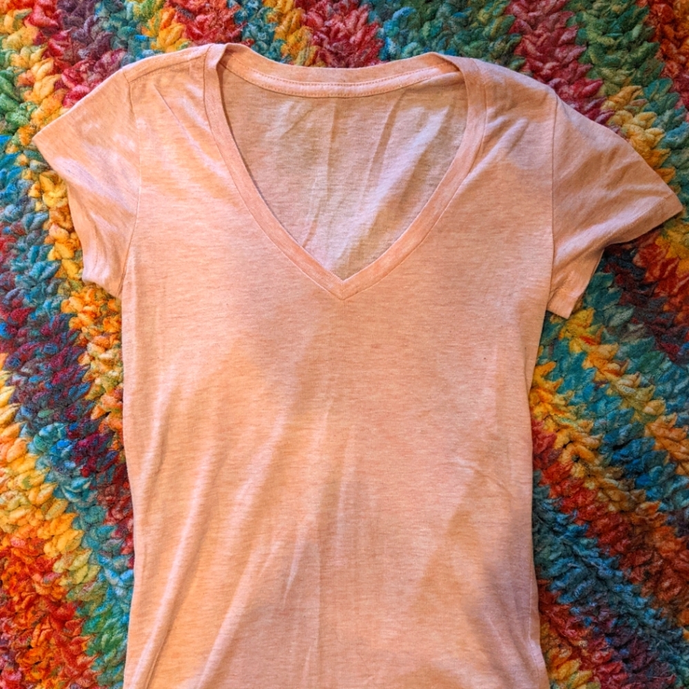 Wet seal pink v neck shirt